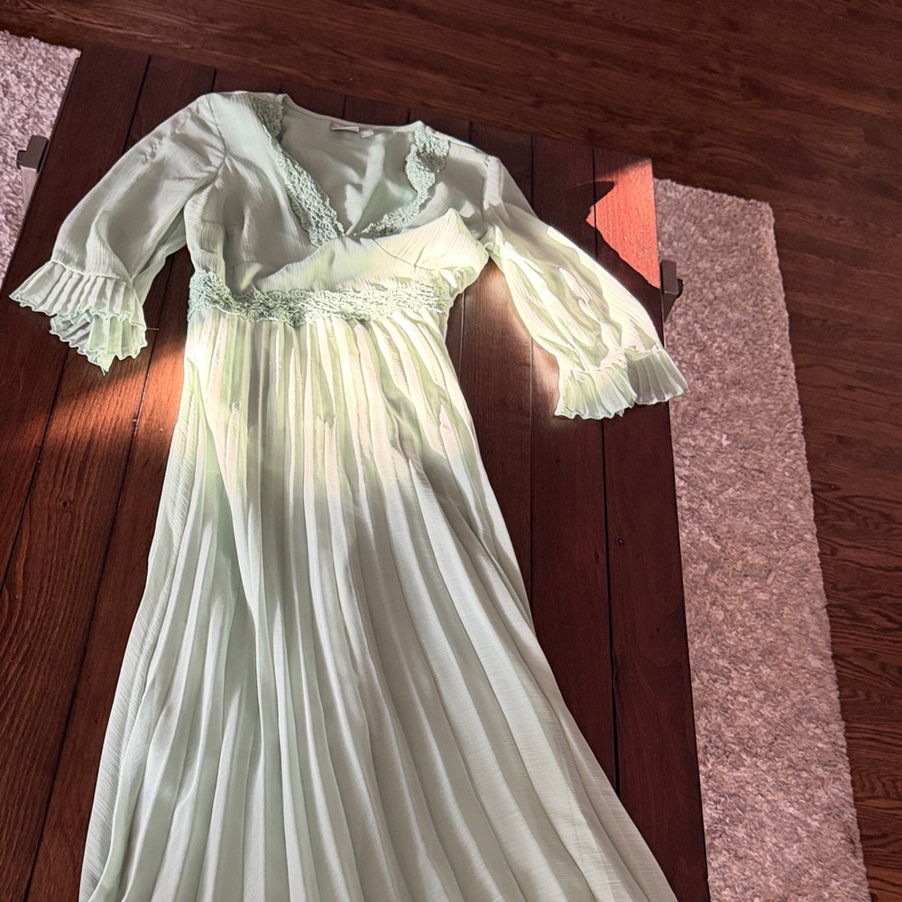 ASOS Mint Green Lace Trim Dress size-4